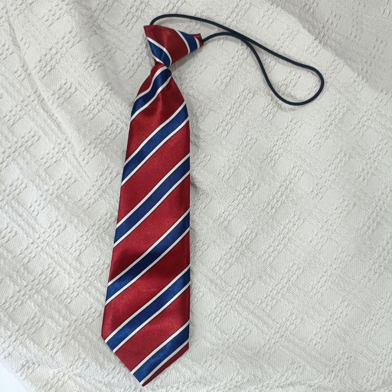 Dětská kostkovaná a pruhovaná ozdobná kravata s potiskem jablka