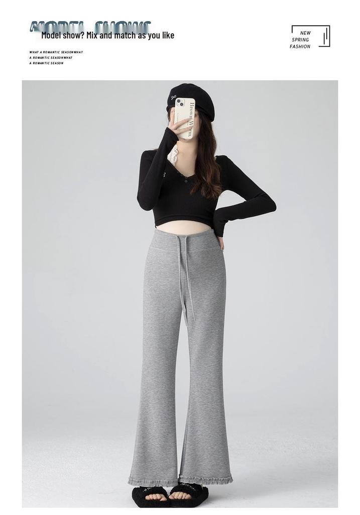 Trendy Spring Maternity Lace Flared Pants - Slimming & Casual Fit