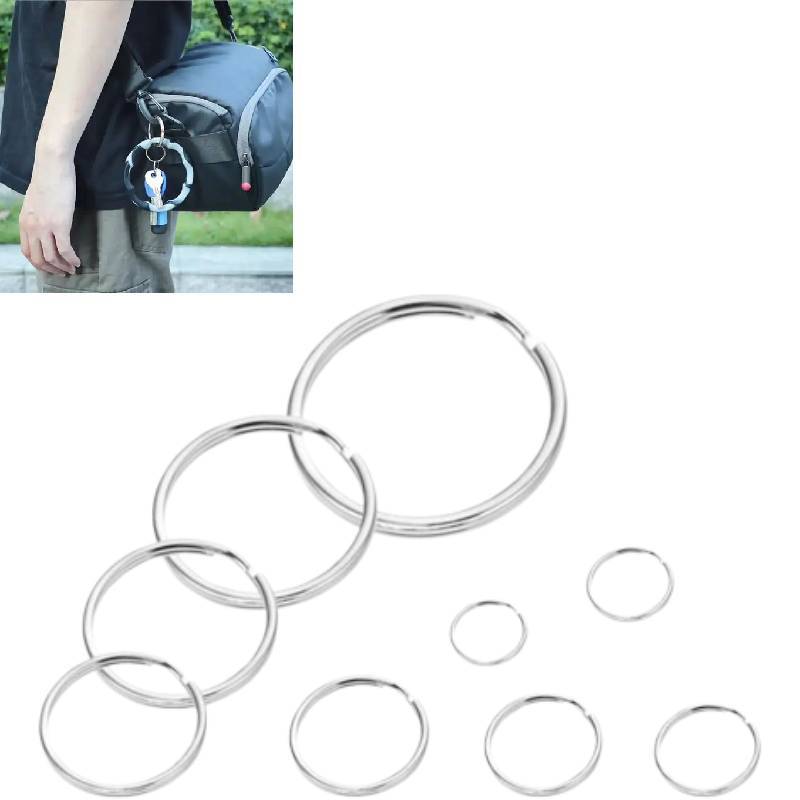 Metal Keychain Rings With Double Loop Nickel Finish For Key Holder Collection