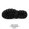 Premium black small leather shoes loafers platform heightening British style single shoes lace-up Korean version versatile 30399-E