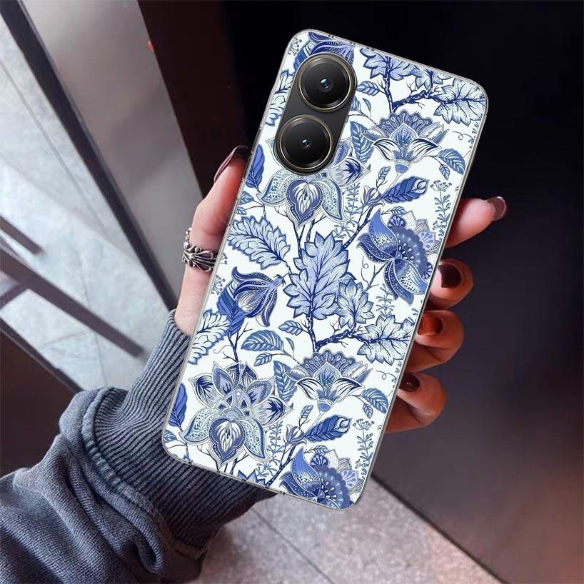 Blue And White Porcelain Phone Case For Xiaomi Poco X7 X6 X5 Pro F7 Ultra Redmi 15C 15 13 13C 12 12C 10 10A 10C 9 9A 9C 9T Shell