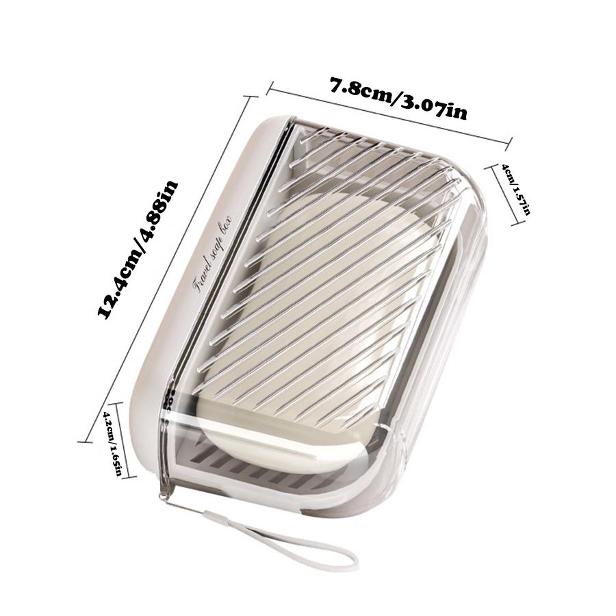 Travel Soap Dish Pink With Transparent Sealing Cover Portable Soap Box Outdoor Tourism Bathroom Soap Rack Storage Container