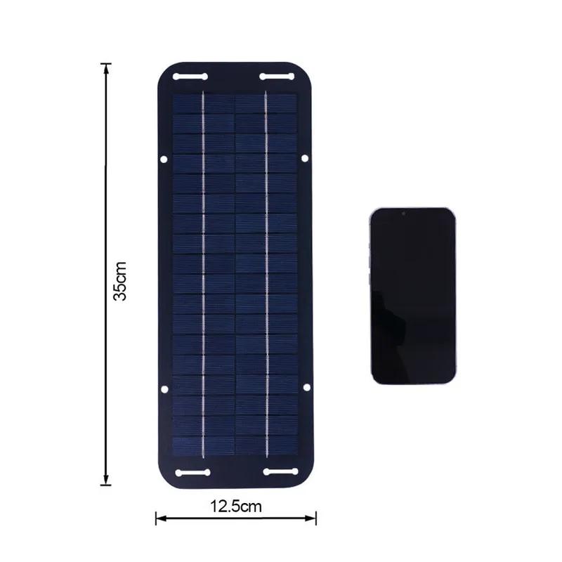 Set 30W Solar Panel 12V Trickle Charger Battery Charger Kit With Double-Headed Clip And USB Female Cable Maintainer Boat Car RV