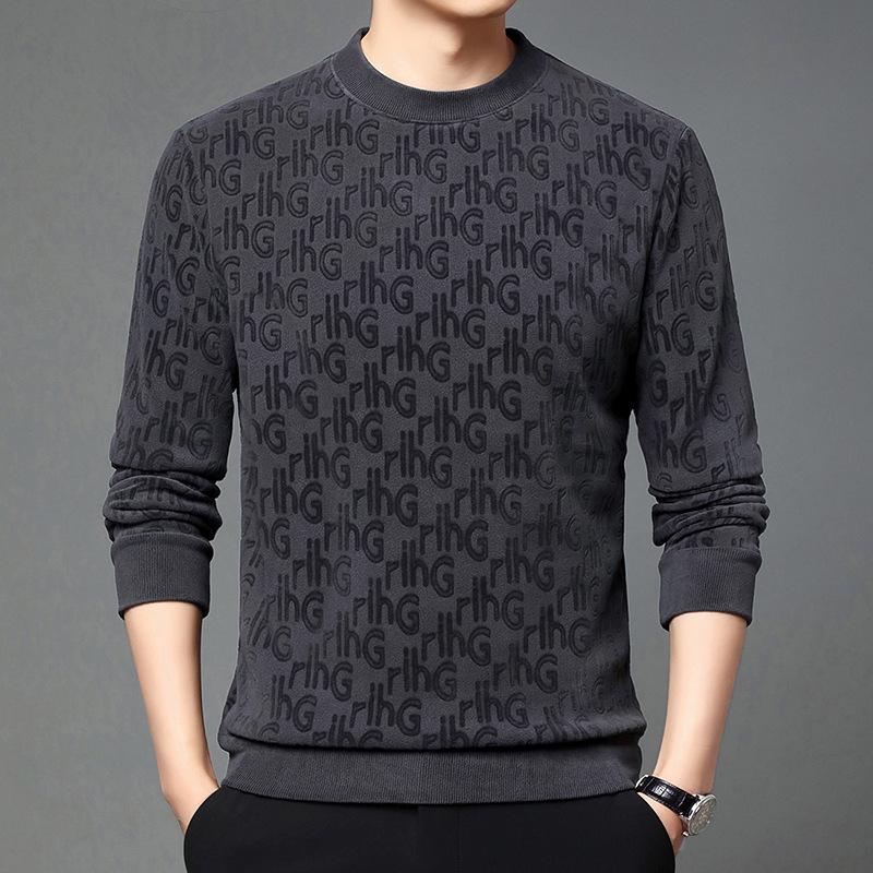 

Men s Double-Sided Coral Fleece Long-Sleeve T-shirt Hoodie: Autumn/Winter Casual Loose Fit Round Neck Top M (90-115 jin) серый