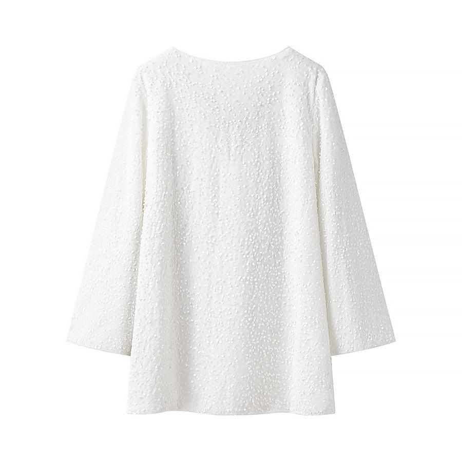 2025 Spring Women's European-American Style Sequin Bow Loose Dress