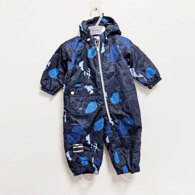 Exported Nordic-Style Padded Windproof and Snowproof Children's One-Piece Ski Suit for Winter, Warm and Thin Cotton for Temperatures Below -10 Degrees