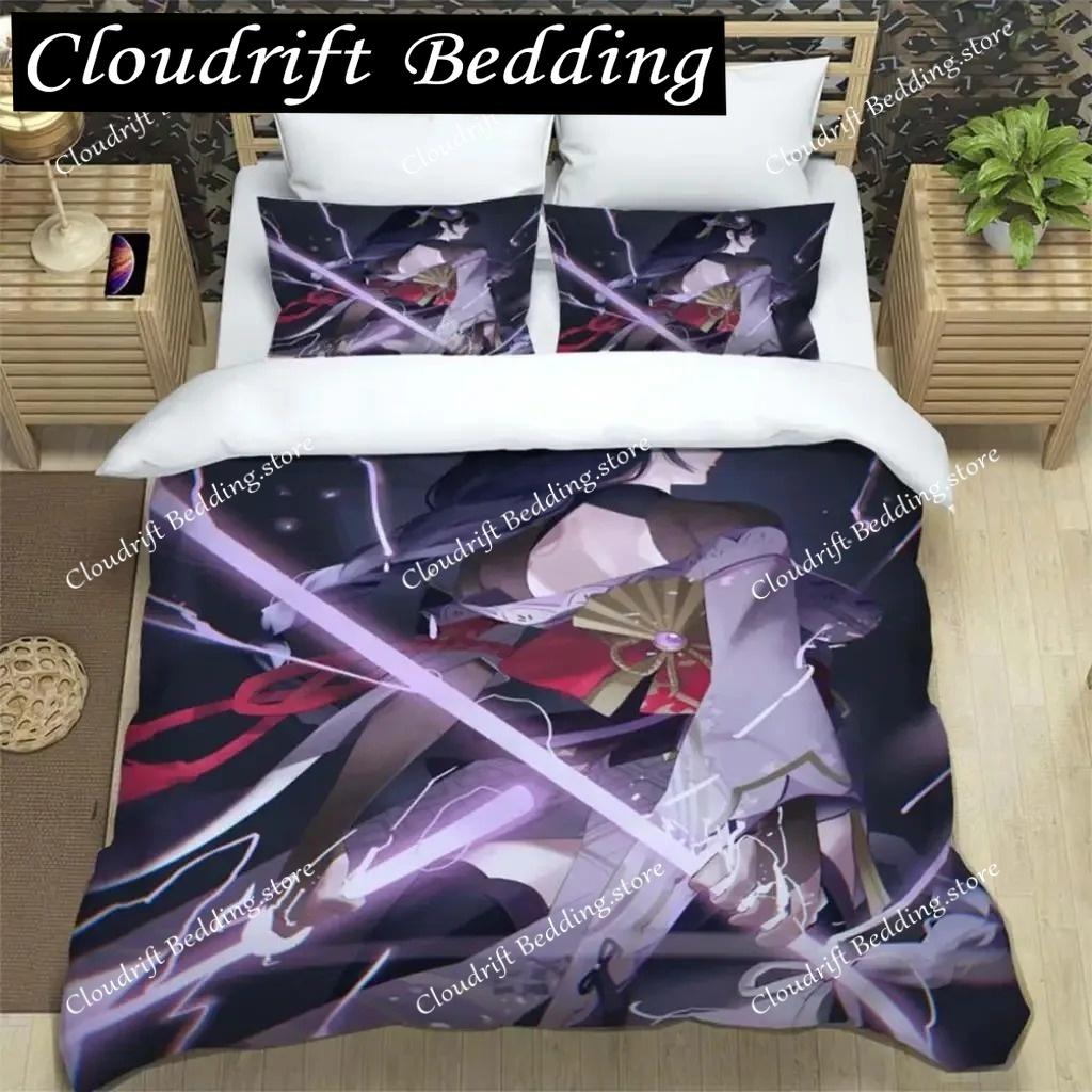 Genshin Impact Digital Printed Polyester Bedding Set For Boys And Girls Three Piece Comfortable Soft Couple Gift Bedding Sets