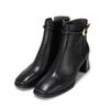 Leather Buckle Ankle Boots 6cm Bzg803bk