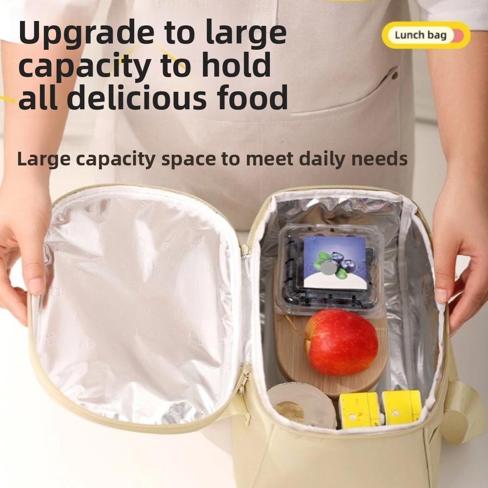 Office Worker Insulated Thermal Bag Waterproof Picnic Handbag Simple Cartoon Lunch Bag  Men Women