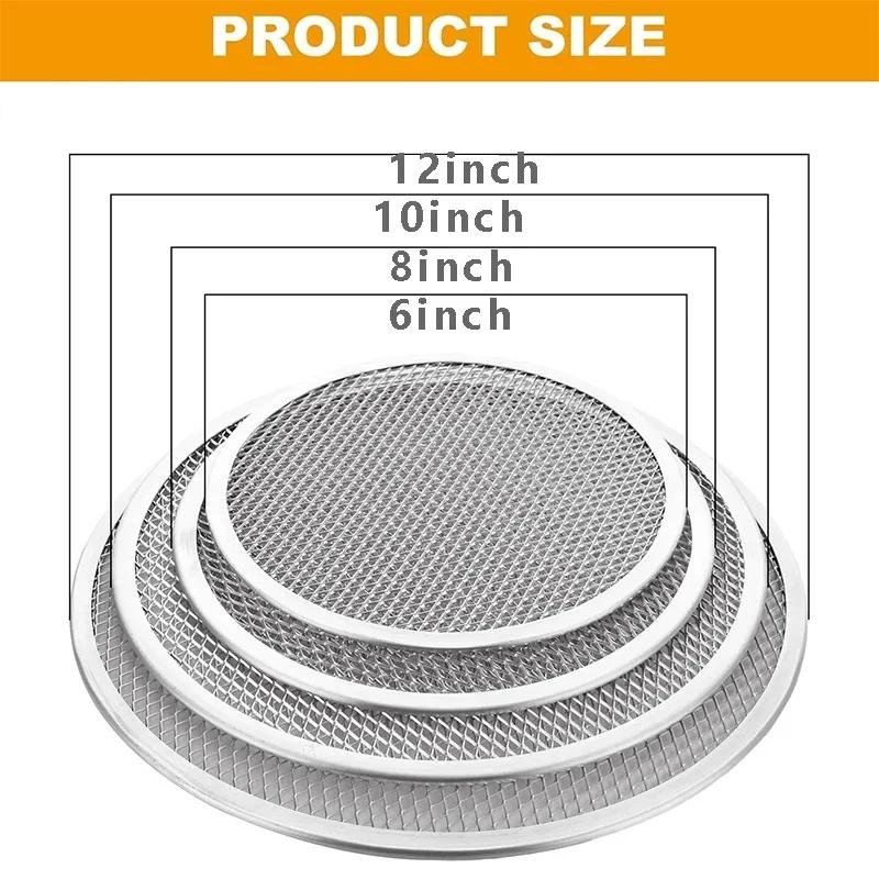 Aluminum Pizza Pan 6/8/10/12/14inch Pizza Baking Screen Mesh Pizza Tray with Hole for Oven Bakeware Outdoor Barbecue Mat