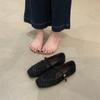 Suede Mary Jane Shoes Women's 2025 Autumn Soft-soled T-shaped with Shallow Mouth Flat-soled Single Shoes One-button Retro Small Leather Shoes