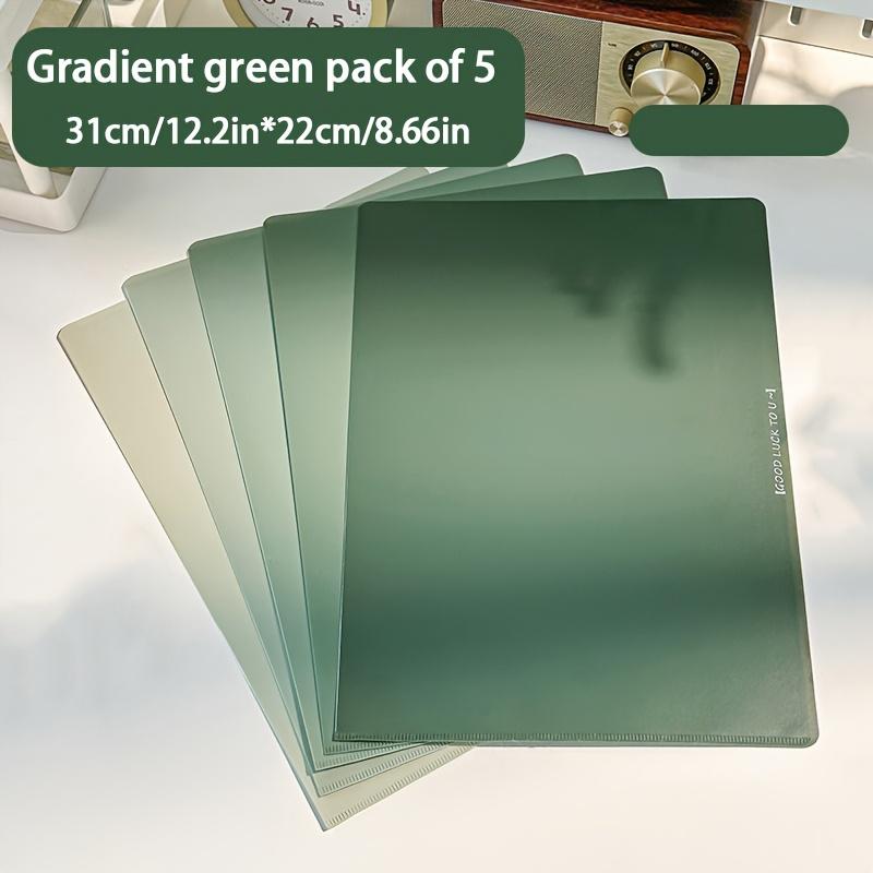 

5pcs Gradient L-Shaped Folders - Large Capacity for Easy Organization of Documents and Exams - Office Supplies And Accessories зелений
