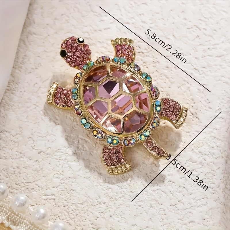 Handmade Copper Turtle Brooch, Lucky Tortoise Pin, Vintage Animal Lapel Pin for Clothing, Home & Festival Decoration