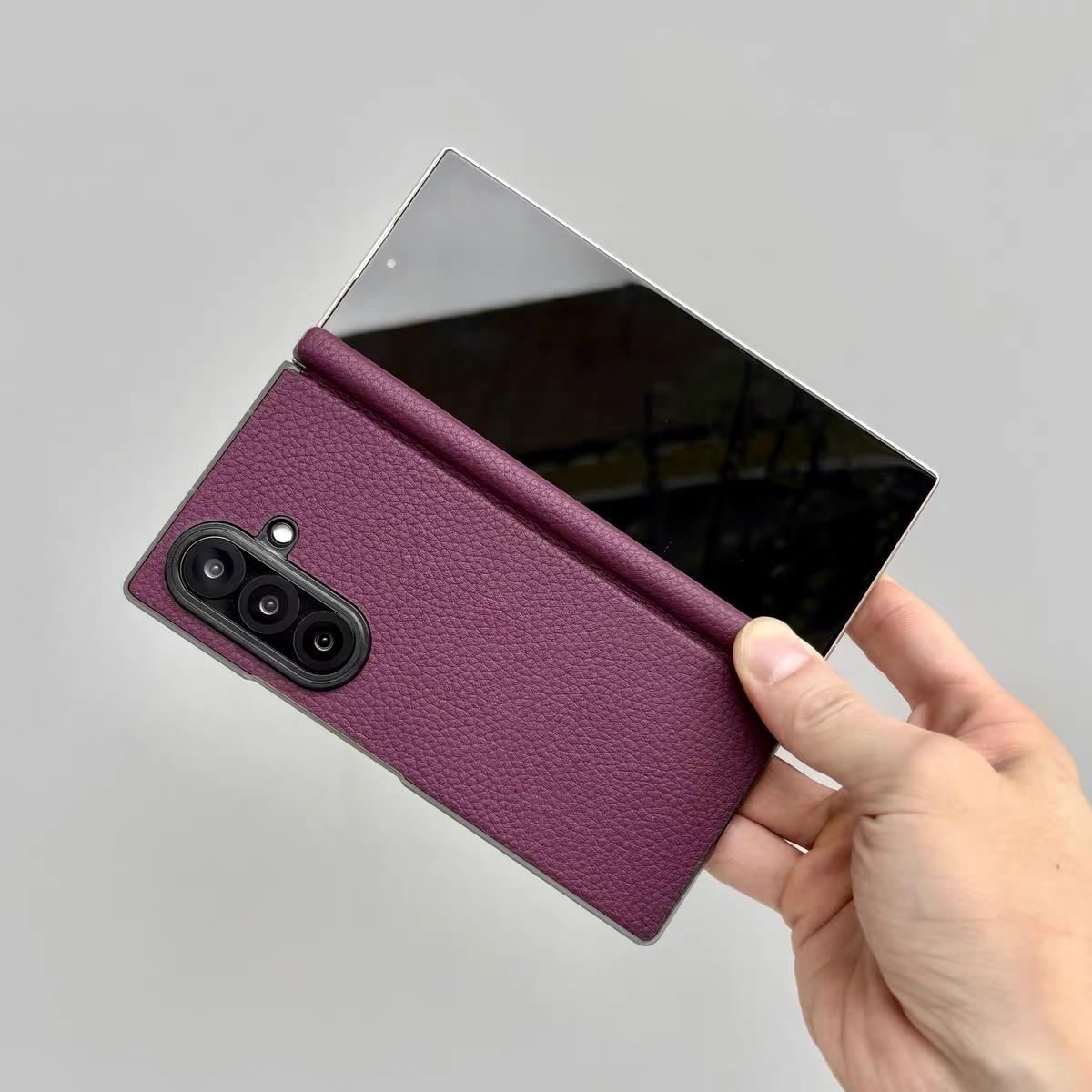 Genuine Cowhide Leather Magnetic Case for