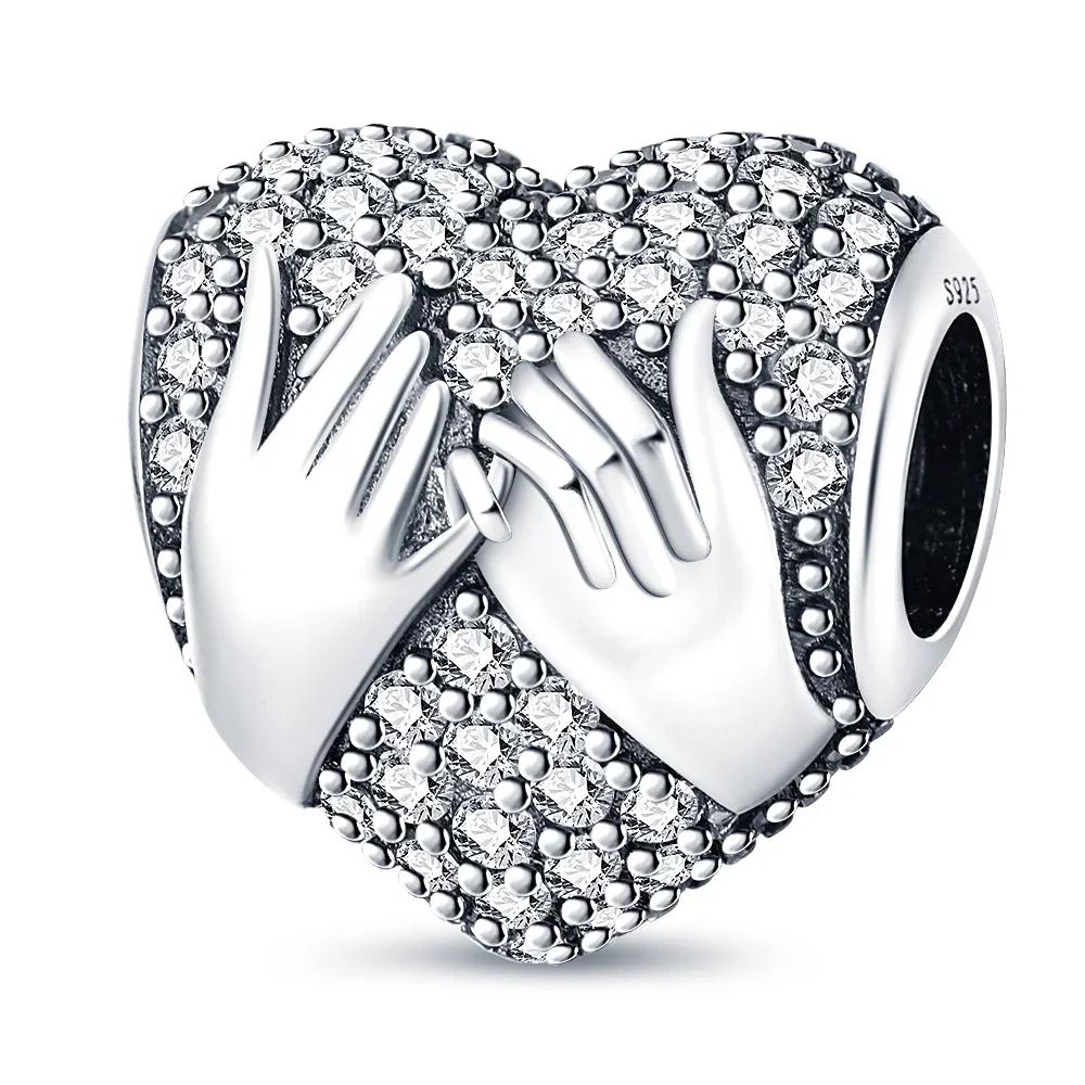 925 Silver Romantic Love Story Charm Pendant for DIY Bracelet Couple Engagement Jewelry Gifts for Her