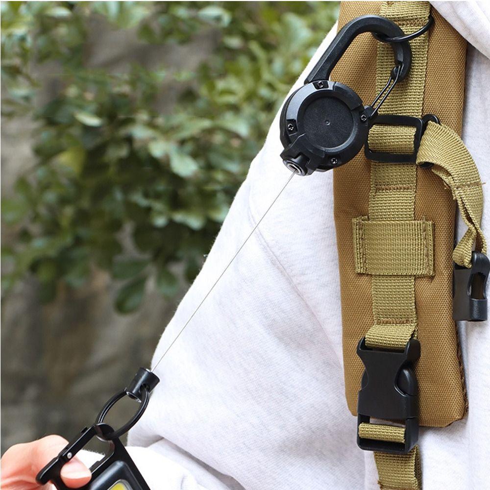 

Steel Wire Mountaineering Buckle Rope Buckle Retractable Key Ring Handbag Clip чёрный
