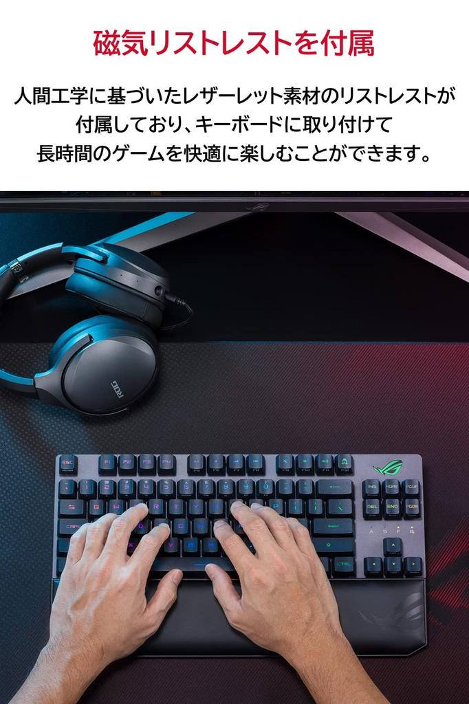 ASUS ROG Strix Scope RX TKL Wireless Deluxe Gaming Keyboard ROG RX Mechanical Magnetic Wrist (Wireless, Switches, 2.4GHz Bluetooth, Rest, FPS)