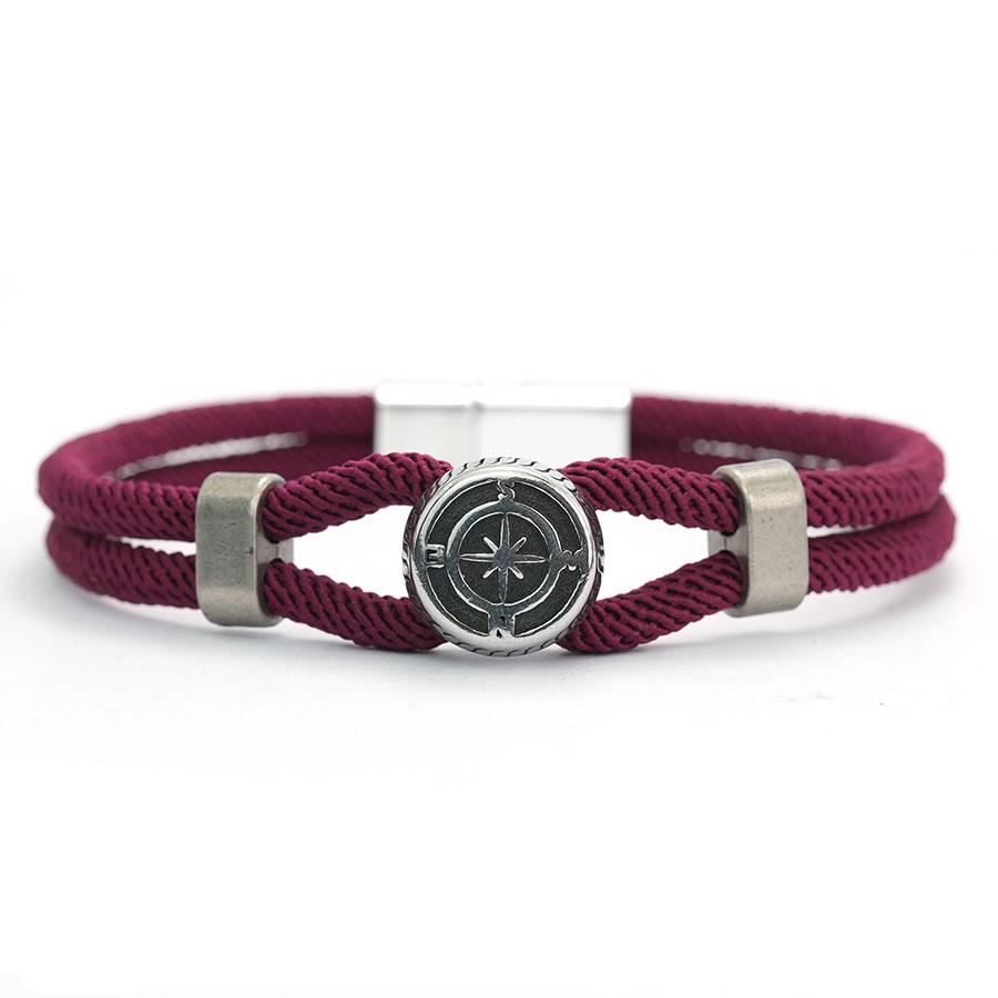 Noter New Men String Bracelet Nautical Compass Braslet 6 Colors Magnet Buckle Wrap Braclet Leisure Versatile Accessories Joias
