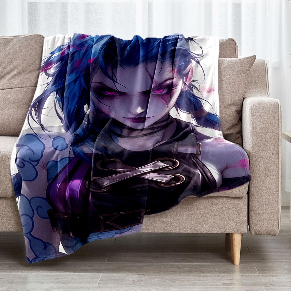 Jinx Theme Printed Blanket - Perfect for Couch, Bed, Travel & Outdoor Use | Machine Washable, Cozy & Durable.