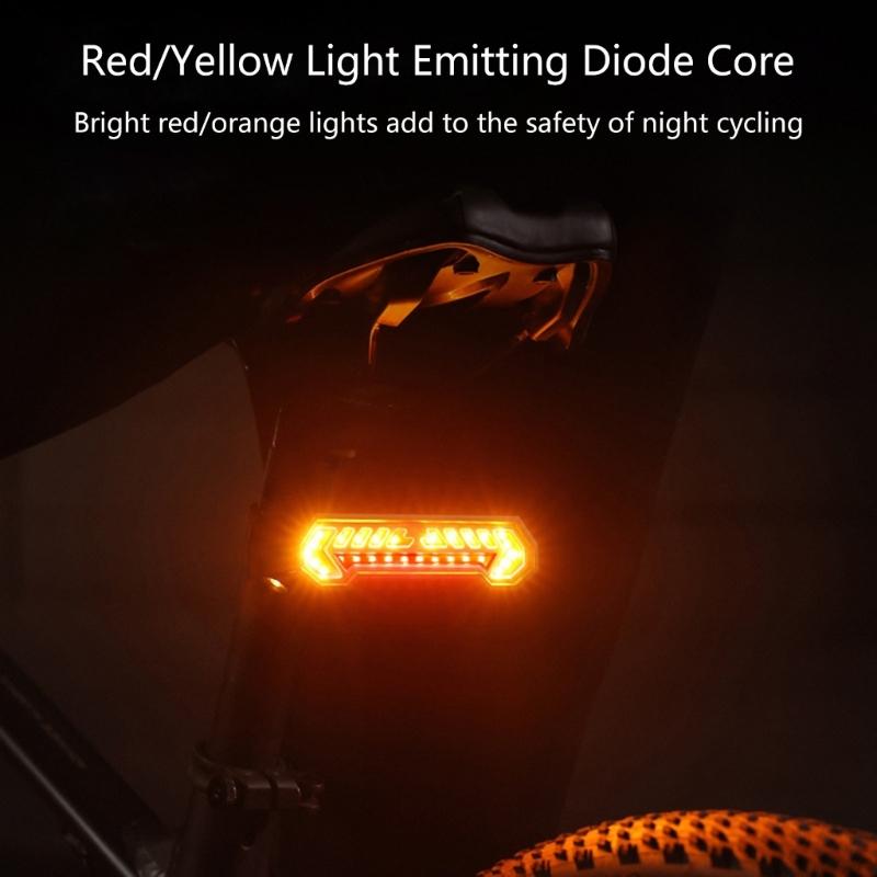 Rechargeable Bicycles Tail Light With Wireless Remote Control And Turn Signal Projection For Enhances Cycling Safety