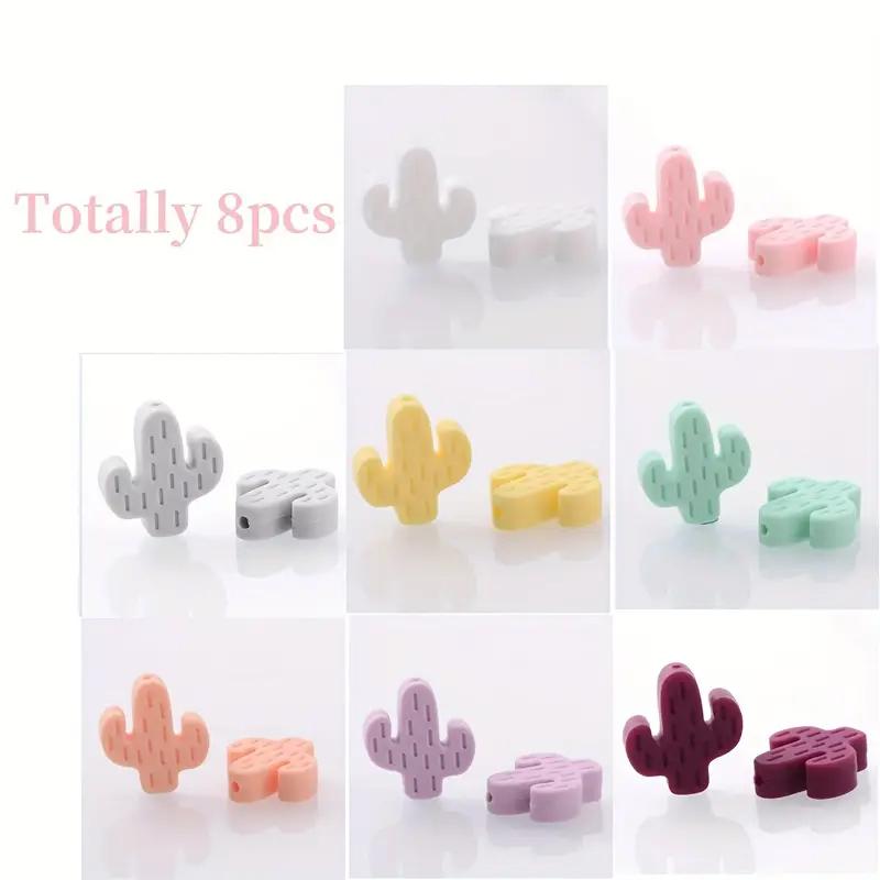 

8/34PCS Cactus Silicone Beads, suitable for DIY handicrafts such as flower rings, keychains, and hanging ropes.
