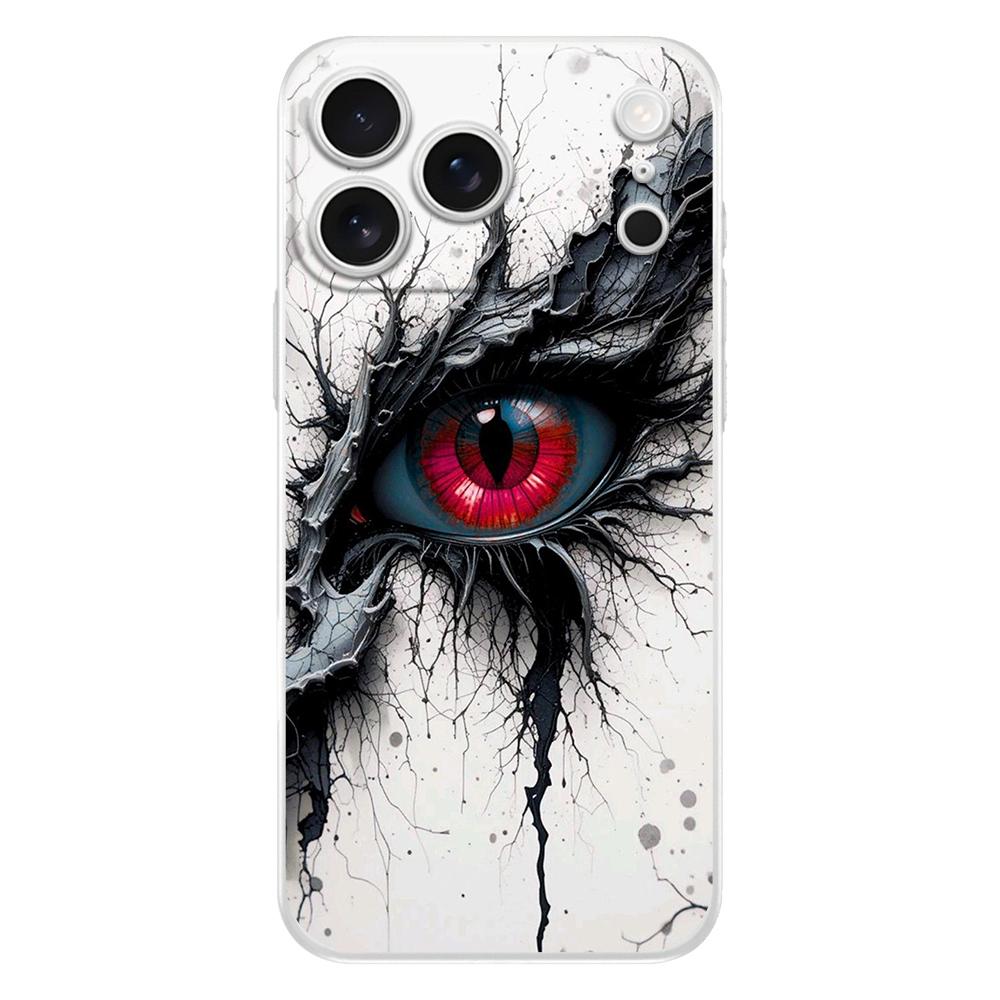 Soft Phone Case For iPhone 17 Air 16E 16 11 15 14 Pro MAX 12 13 7 8 Plus SE Easter Cover Protection Scary Devil Eye Pattern