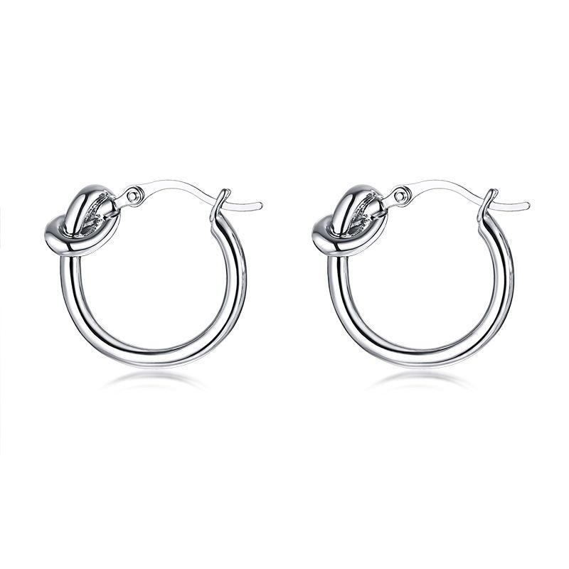 Knot Hoop Earring for Women Girls, Danity Stainless Steel Knoted Huggies, Circle Minimalist Jewelry