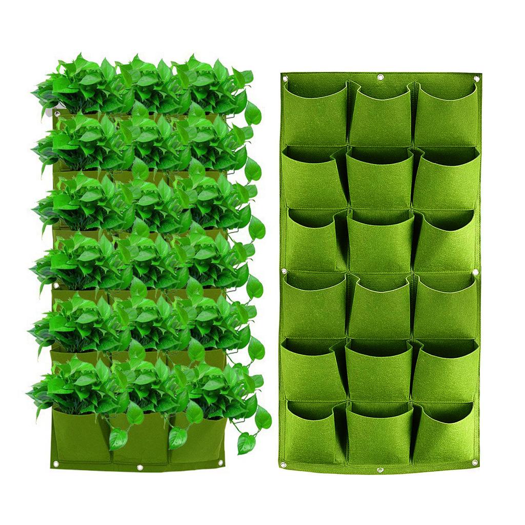 9/18 Pockets Felt Vertical Plant Grow Bag Non-woven Greening Flower Container for Flower Vegetable Herb Garden Planting Supplies