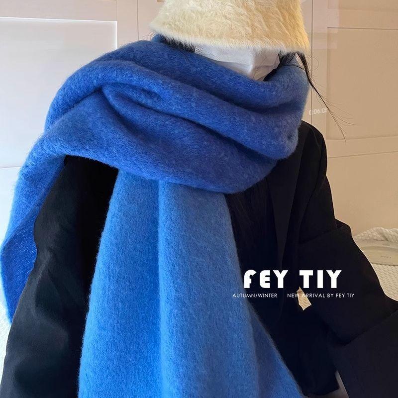 New autumn and winter versatile enlarged and widened mohair scarf couple niche warm versatile imitation cashmere shawl