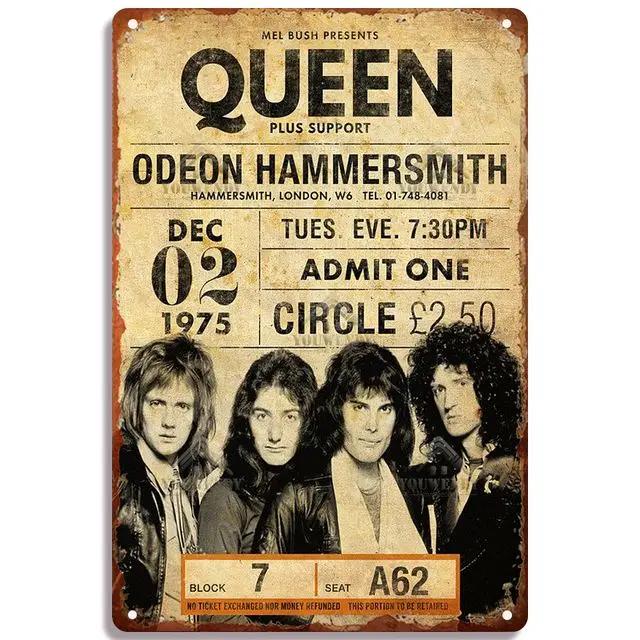 Vintage Rock Music Concert Metal Poster Sign - Art Painting Plaque - Ideal for Retro Pub Bar and Home Decoration