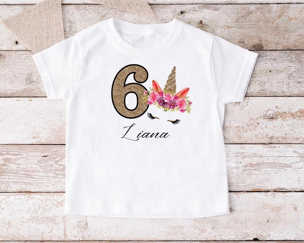 Personalized Custom Names 3 To 11 Years Old Baby T-shirt, (3-11) ,Unicon (a)