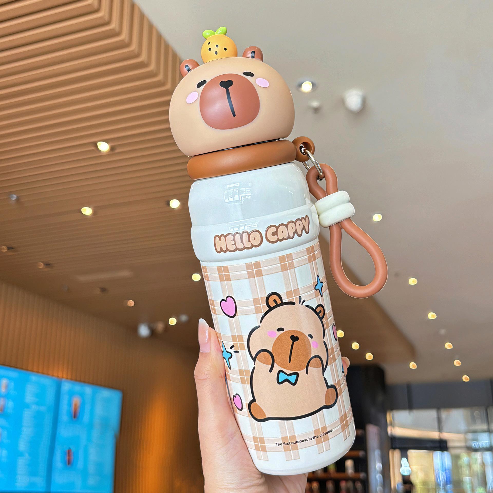 

Kapibara children s thermos cup girls new 316 straw water cup boys school special cup 350-730ml