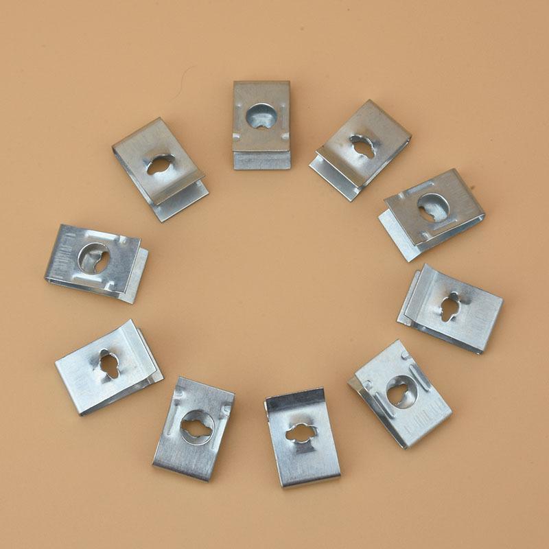 20Pcs Car Universal Speed Fasteners U Nuts Self Tapping Screw Spire Clip 6mm Hole Interior Door Trim Panels Clips Metal Rivets