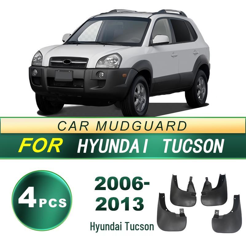 Compatible Hyundai New Tucson (2006-2013) Soft Rubber Mudguard - No-Drill Required.