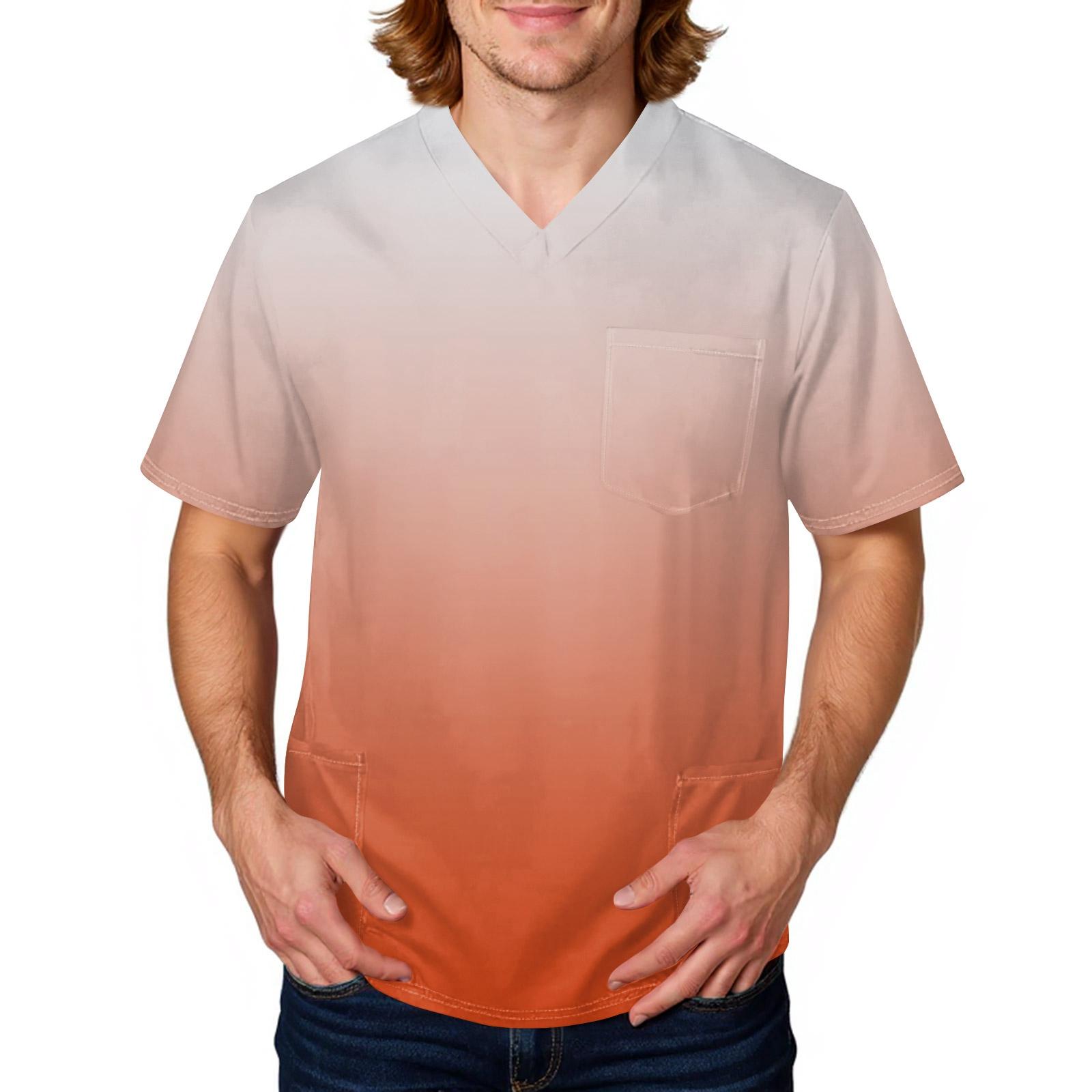 

Men s Tie, Gradient Print Top | V,Neck With Pockets, Comfort Fit For ,Care & Daily Work XXXL білий