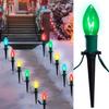JOYFY C9 Christmas Pathway Marker String Lights 30.75ft 24 Outdoor Multicolor with Stakes for Holiday Waterproof Outside Garden