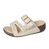 Fashion hollow breathable slope heel slippers women's summer new beach slippers muffin thick bottom women's cool slippers