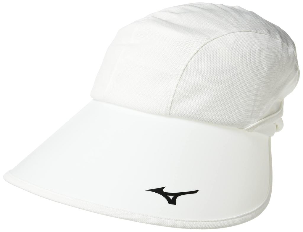 Mizuno UV Visor with UV Protection and Deodorizing One Size Fits All Women's 2-Way (Brim) Tape, E2MWA223, White,