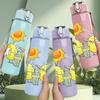 1PC Lemon Drink Summer Cartoon 750ml Color Plastic Sports Water Bottle Leakproof Flip Straw Lid Suitable for Sports Office Home Use