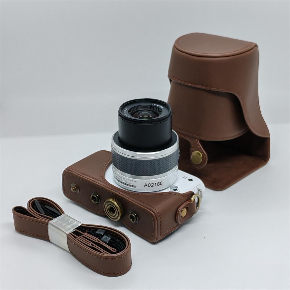 PU Leder Kameratasche Hülle Für Nikon J1 J2 Ganzkörper-Schutzhülle Mit Riemen