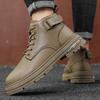 Men's casual boots spring and autumn anti slip soft sole comfortable outdoor boots fashion versatile leather boots mid top boots
