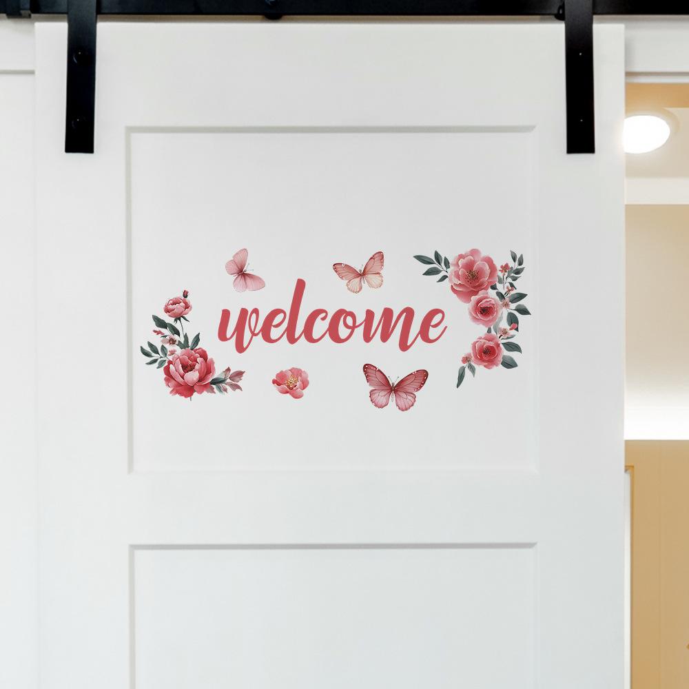 Englischer Slogan Schmetterling Schlafzimmer Arbeitszimmer Tür Heim Hintergrund Verschönerung Wandaufkleber