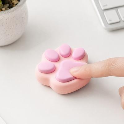 Cute Cat Paw Fidget Toy, Stress Relief Clicker Button, Soft Palm Sized Decompression Gadget for Office Desk