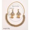Vintage Sparkling Diamond Pearl Accessories Temperament Women's Necklace Earrings Jewelry Set