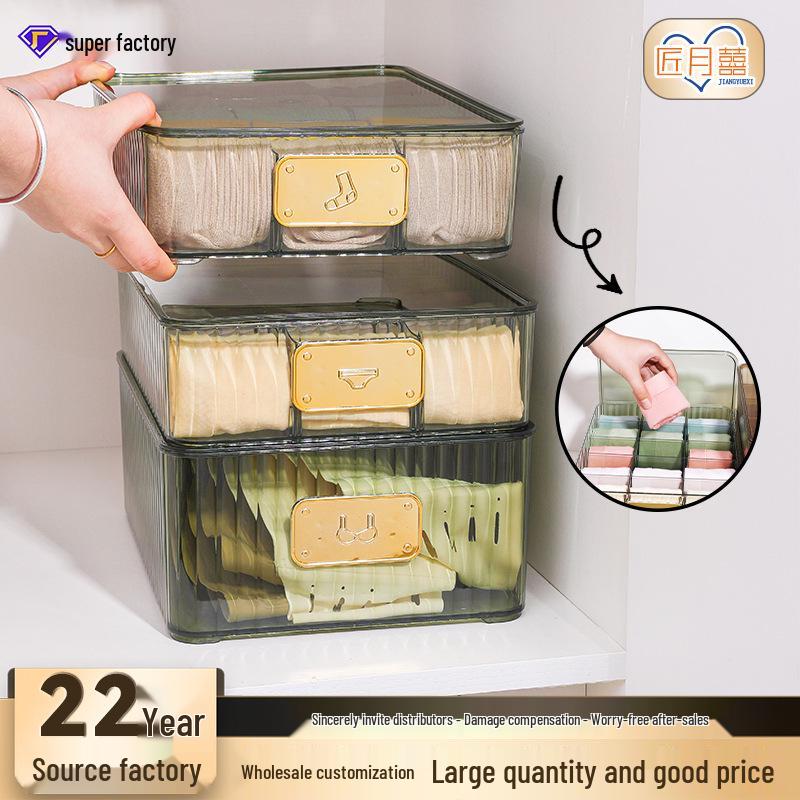 Multifunctional Plastic Underwear Storage Box with Lid – Organizer for Bras, Socks, and Underpants