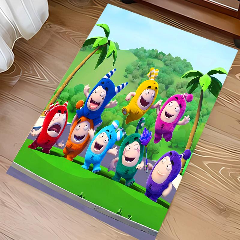 1pz Tappeto Area con Stampa Oddbods - Morbido, Lavabile, Antiscivolo, Tappeto Decorativo da Interno per Sedie da Ufficio, Soggiorno, Ufficio in Casa