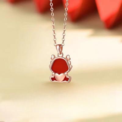 New Love Hug Dragon Pendant Necklace Girl Zodiac Dragon National Fashion Trendy Versatile Niche Collarbone Chain