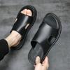 Fashion 2024 Men Sandals Genuine Split Leather Men Beach Sandals Brand Men Casual Shoes Flip Flops Men Slippers Sneakers Summer Shoes
