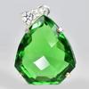 110 Ct Fancy Cut Certified Natural Green Topaz 925 Solid Silver Pendant Gemstone