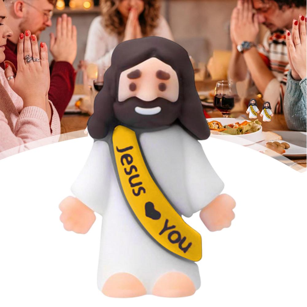 50 pcs Little Jesus Figures Tiny Rubber Jesus Doll Easter Toys Religious Party Jesus Figurine Sunday School Party Decorations